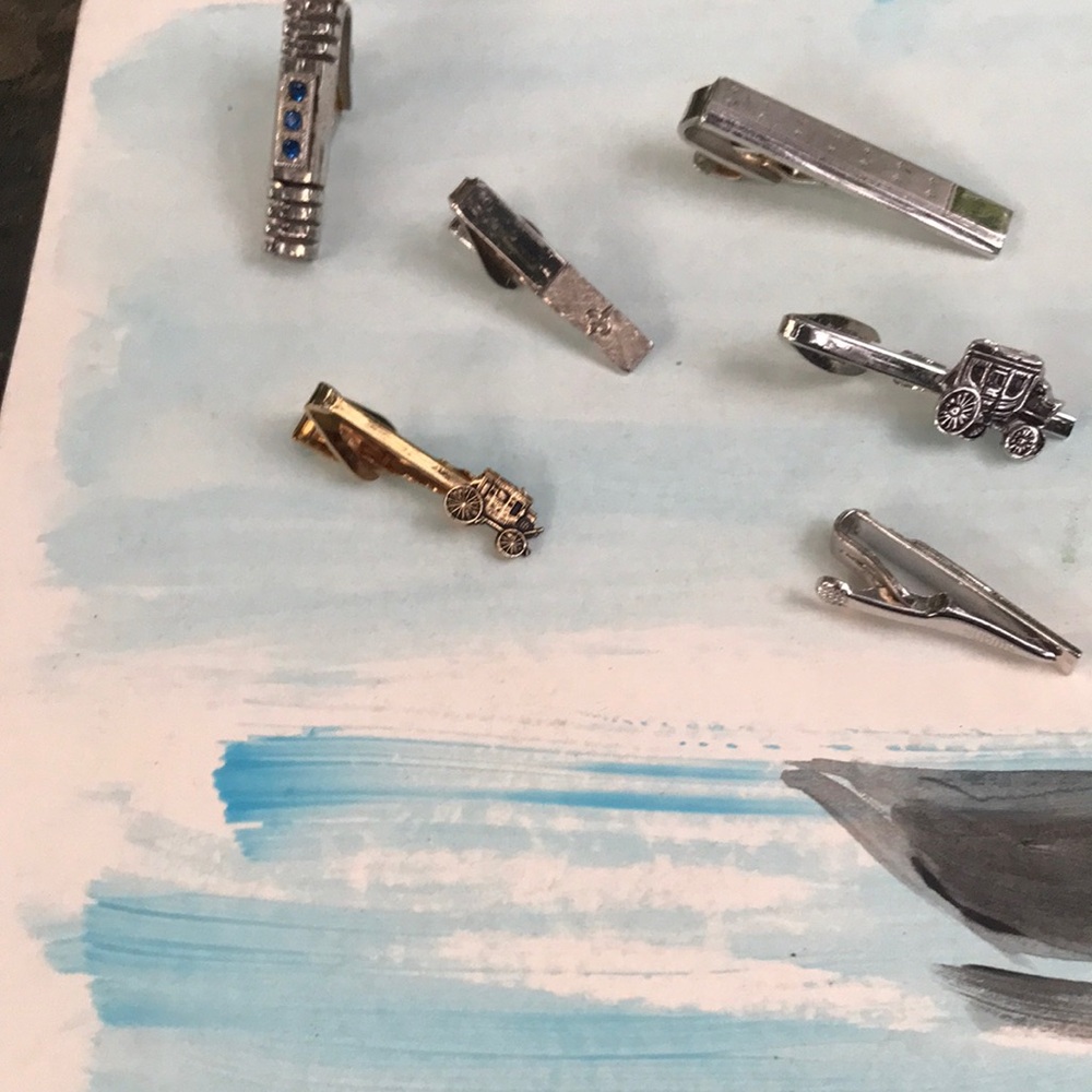 Tie Clips- Vintage- Lot of 6